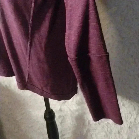 Free People We the Free Split Back Mock Neck Thermal Tunic Top in Purple M - Picture 4 of 8